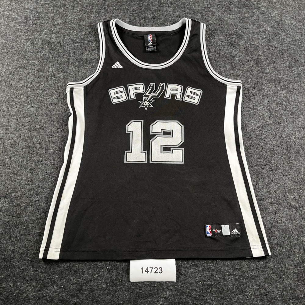 San Antonio Spurs Jersey Womens Large Black Aldridge 12 Adidas Basketball NBA
